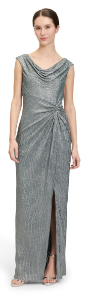 Ballkleid mit Glitzer in dark-green-grey