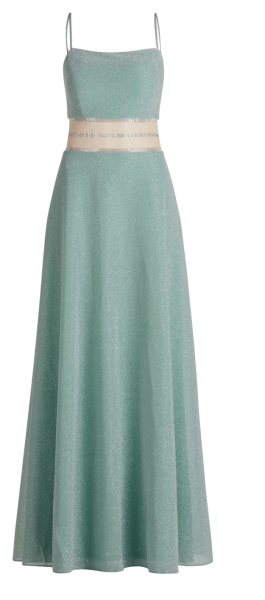 Langes Ballkleid in mint-silver