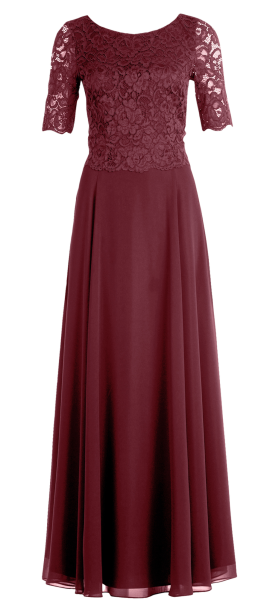 Langes Abendkleid in deep wine