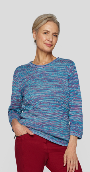 Pullover in mehrfarbig gemustert mit bleu