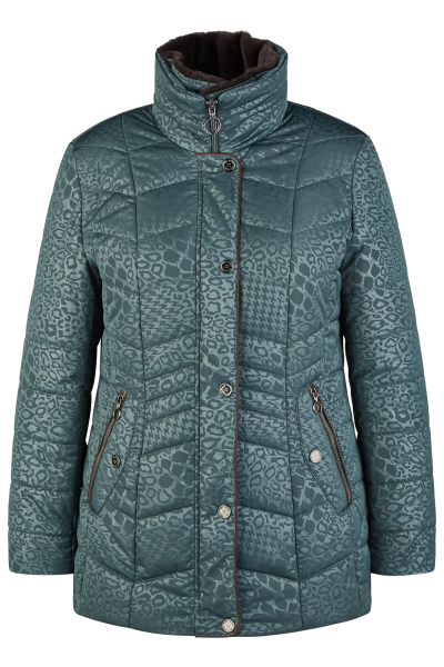 Warme Steppjacke in bottle green mit feiner Struktur