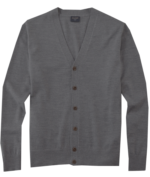 Cardigan Strickjacke in grau meliert