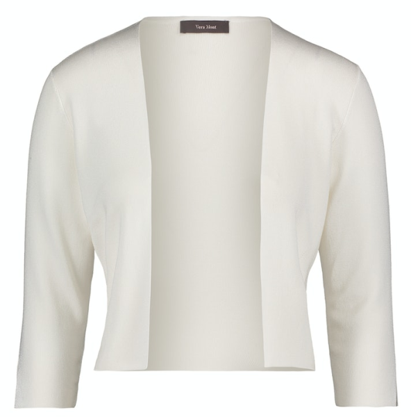 Kurze Strickjacke in Bolero-Jacke in white