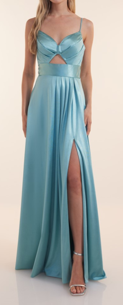 Langes Ballkleid in aqua sea