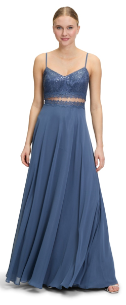 Langes Ballkleid in blue stone