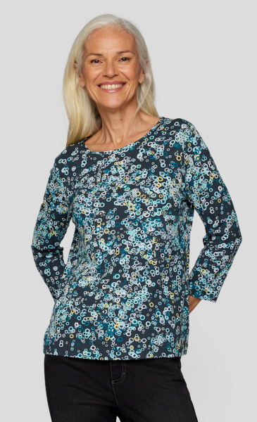 3/4 Arm Shirt mit Allover Print