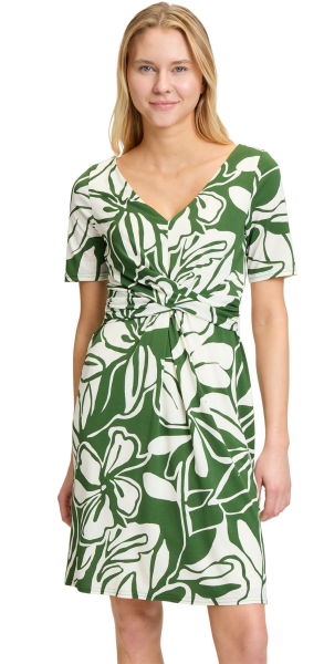 Mittellanges Kleid mit Druck in green-nature