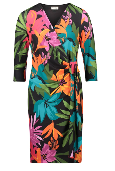 Mittellanges Jesey Kleid in tropical