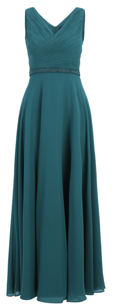 Langes Ballkleid in dark emerald