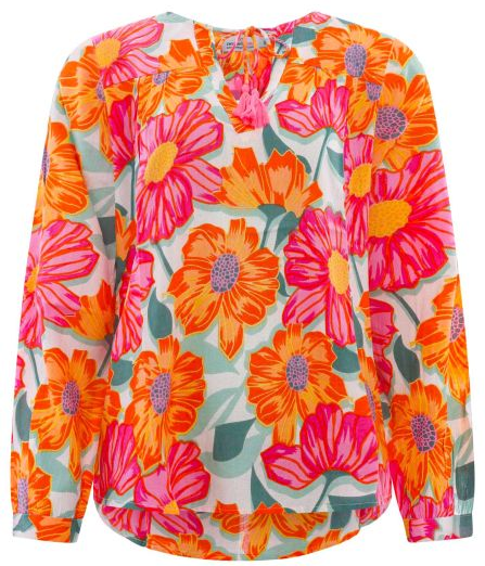 Blusen-Shirt in mehrfarbig floral gemustert