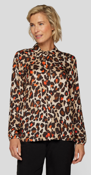 Bluse mit Leo-Print