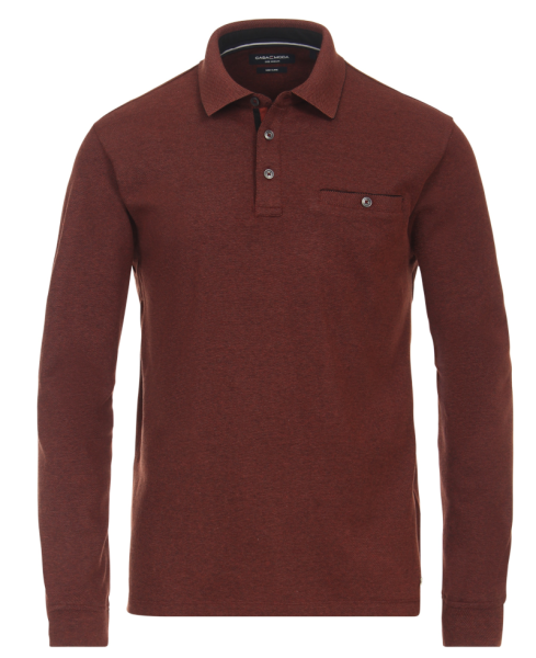 1/1 Arm Polo Shirt in dunkel orange meliert