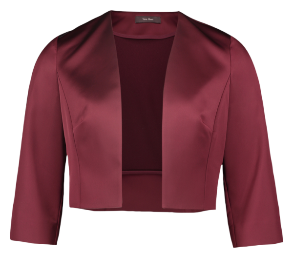 Bolero-Jacke aus Stretch Satin in deep wine