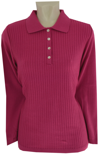 Pullover mit Kragen in magenta